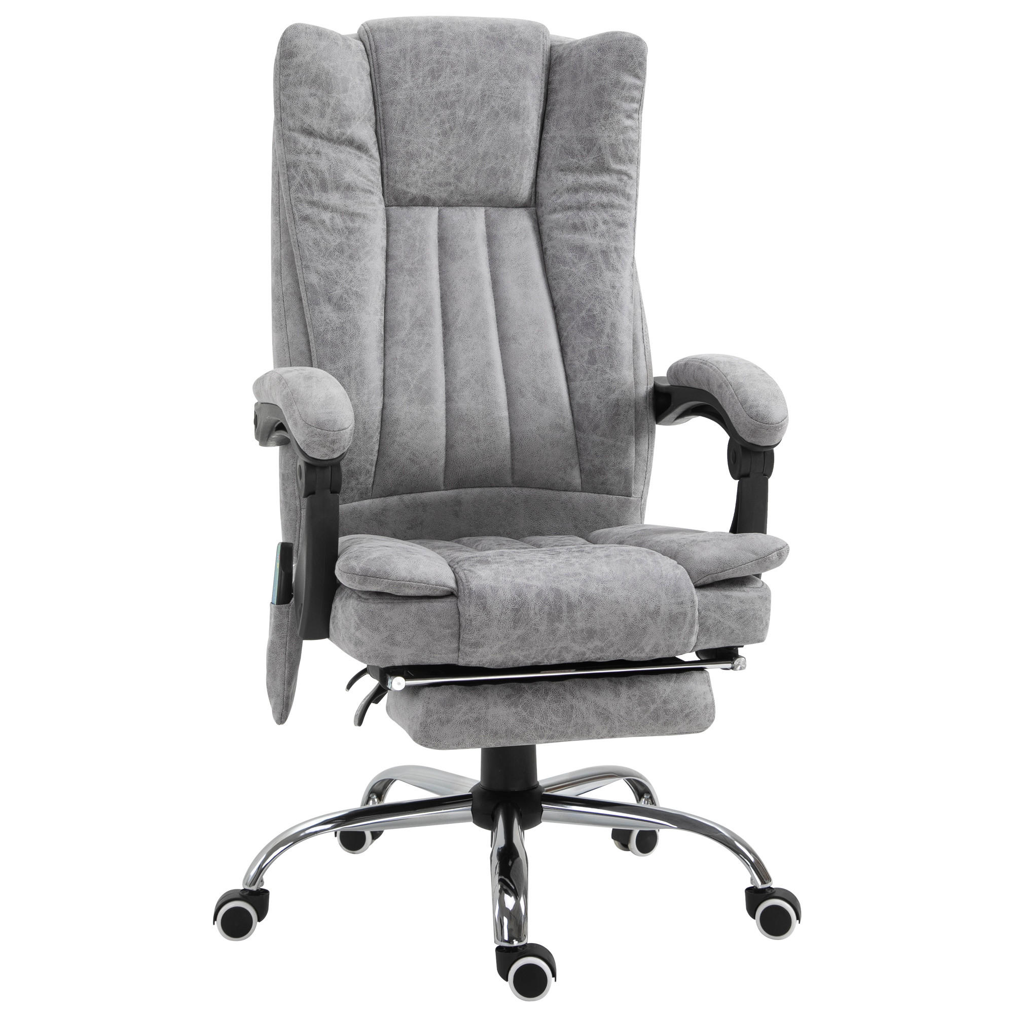 MASSAGE Stuhl, Bürostuhl, Grau - Grau, Textil (67/113/62cm) - Vinsetto