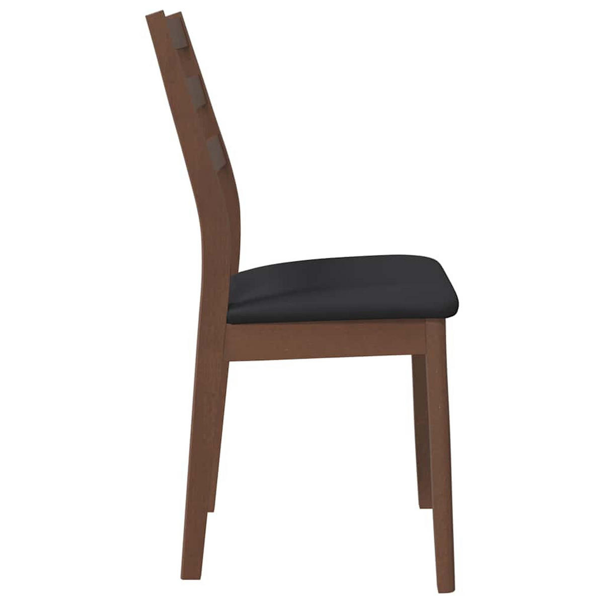 ESSZIMMERSTÜHLE mit Kissen 2 Stk. Braun Massivholz Gummibaum 48.5*49*90cm - Dunkelbraun/Schwarz, Holz (48.5/90/49cm) - ZMH
