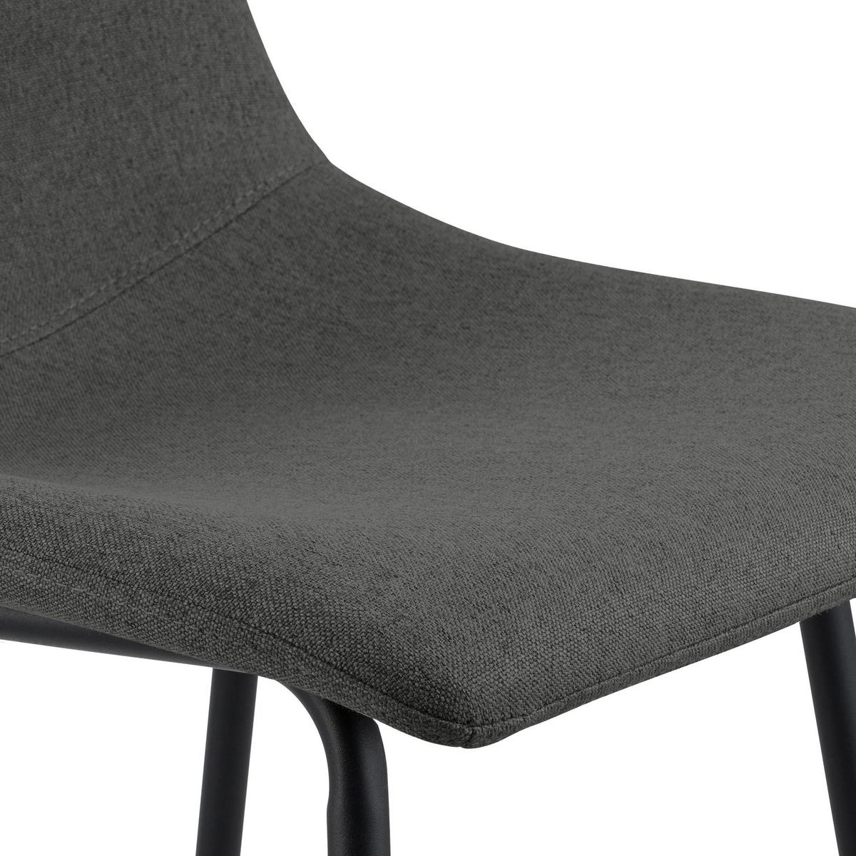 BARHOCKER Gekel Stoff Dunkelgrau - Dunkelgrau, Textil (44/98/49cm) - DELUKE