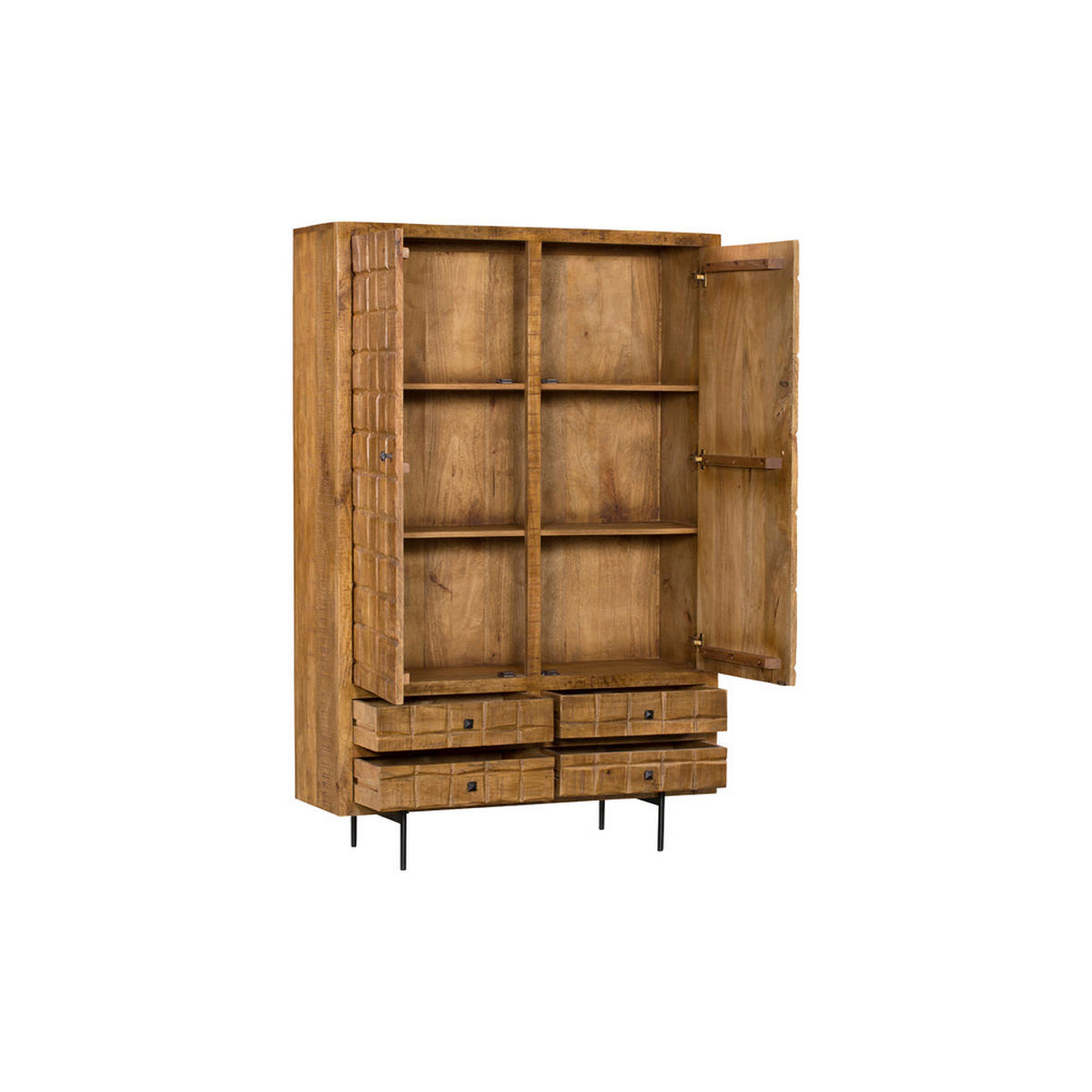 KOMMODE Savion Mangoholz 100 cm / 40 cm Natur - Naturfarben, Holz (100/180/40cm) - Villa Möbel