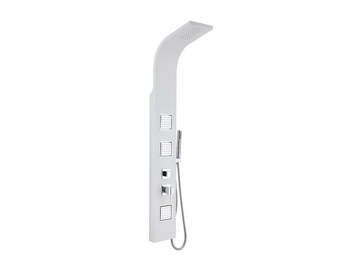 DUSCHSÄULE - 20 cm x 44 cm - metall - weiß Tyra - Weiß, Metall (20/150/44cm) - Vente-Unique