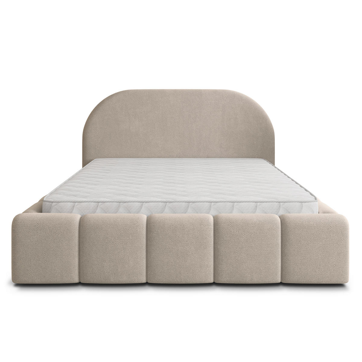 POLSTERBETT FLUSSO 180x200 cm mit Bettkästen - Beige - Beige, Holz (180/200cm) - MASSENO