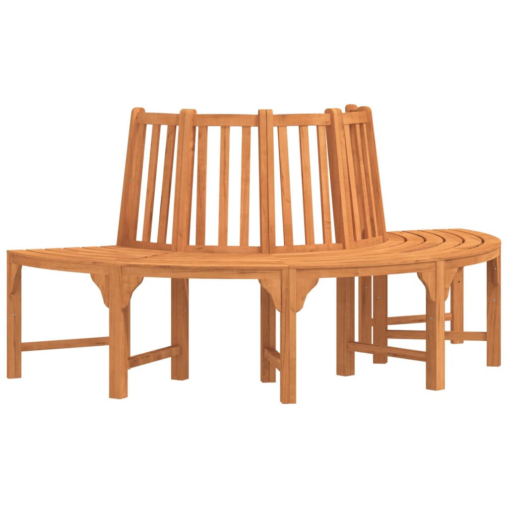 BAUMBANK Halbrund Ø208 Cm Massivholz Eukalyptus - Braun, Holz (208/92/104cm) - vidaXL