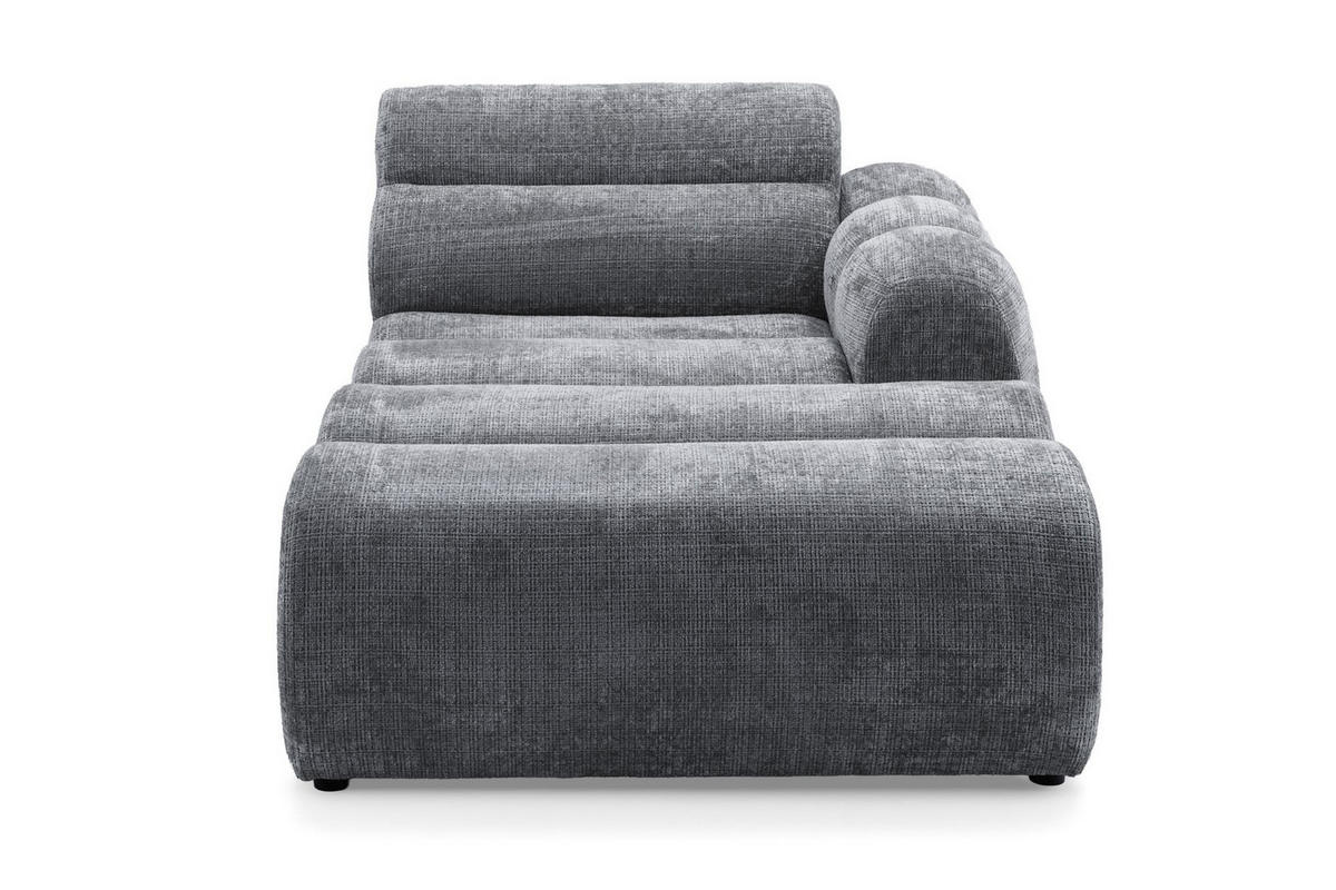 6-SITZER modulares Wohnlandschaft U XXL VEER SET 3 Links, 368 x 200 cm, Chenille Webstoff Dunkelgrau - Dunkelgrau/Schwarz, Holz/Kunststoff (368/75/200cm) - Muffo