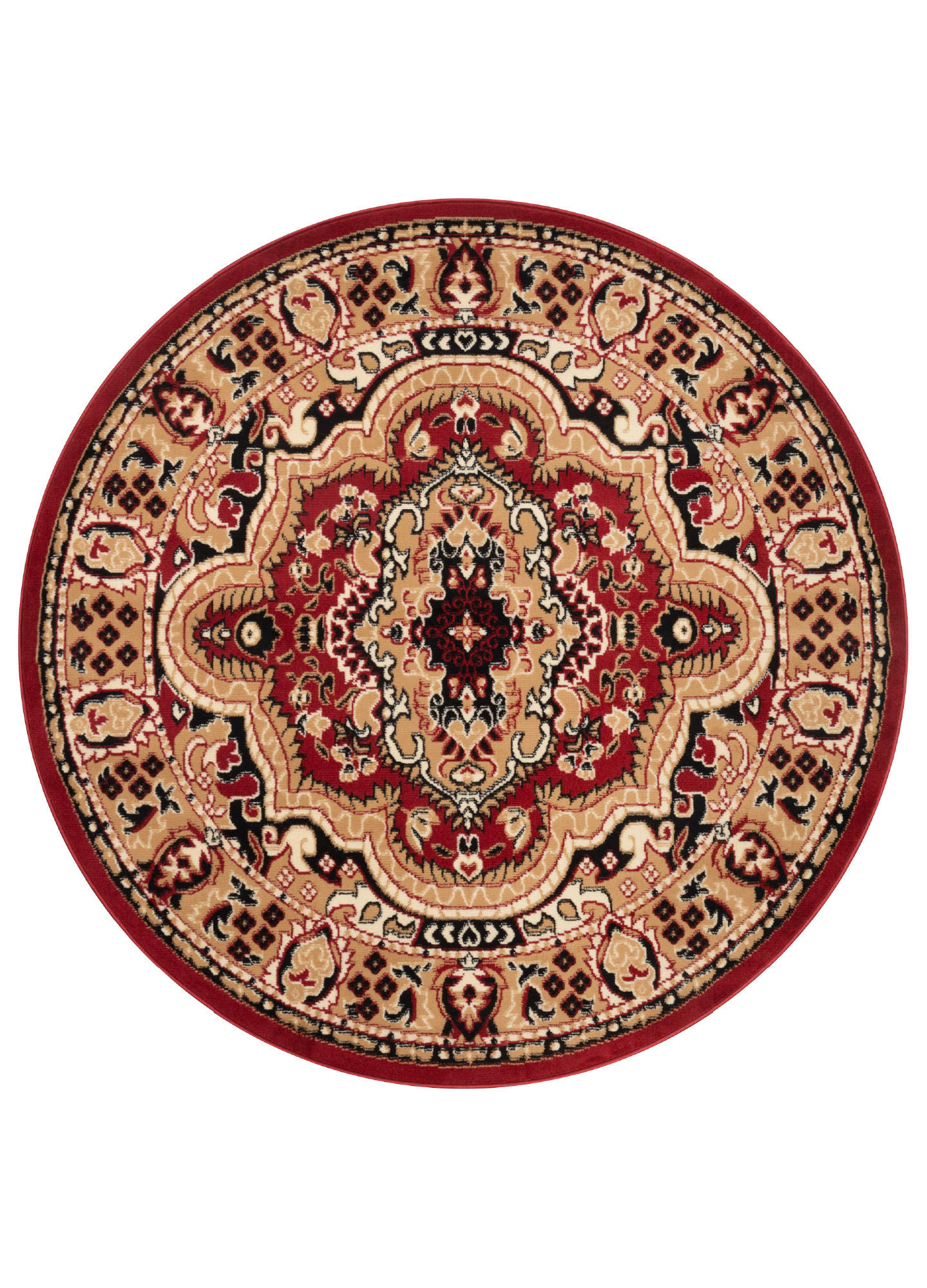 TEPPICH ATLAS rund rot medaillon 160/160 cm - Rot, Textil (160/160cm) - Tapiso