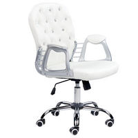 BÜROSTUHL Kunstleder Weiß Princess - Weiß, Textil/Metall (60/98/60cm) - Beliani