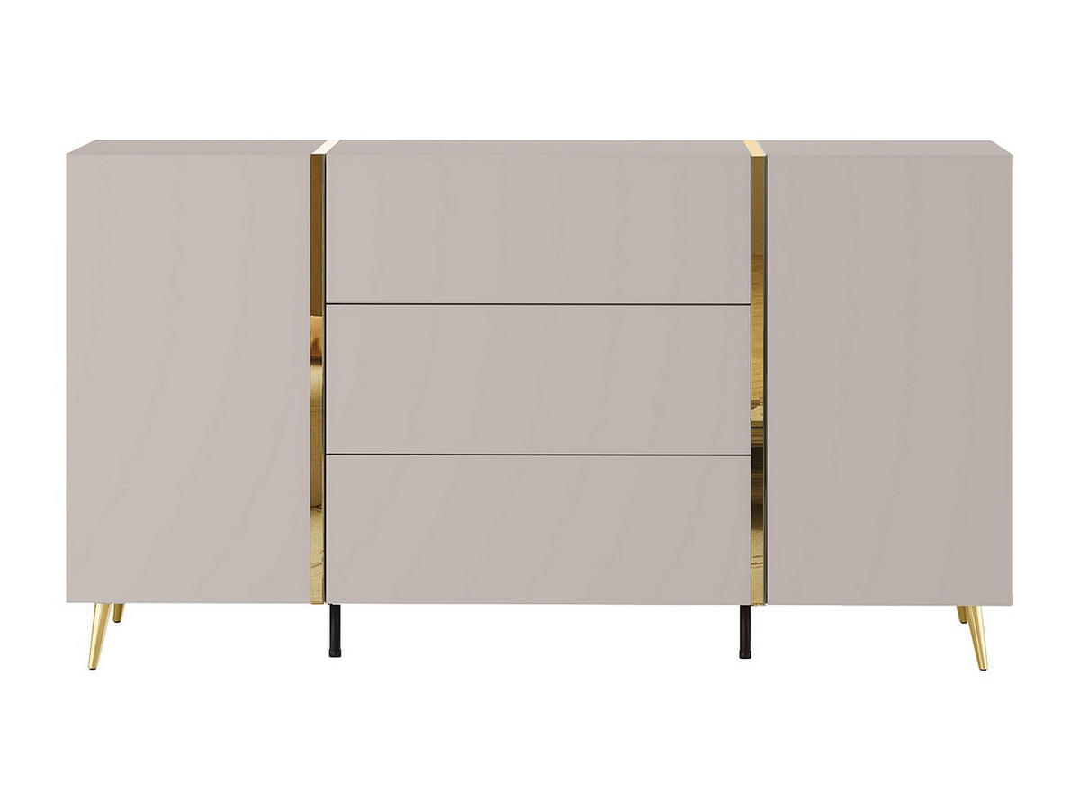 SIDEBOARD mit 2 Türen & 3 Schubladen - Beige & Goldfarben - MARZIALO - Beige, Holz (158/87.2/41cm) - Vente-Unique