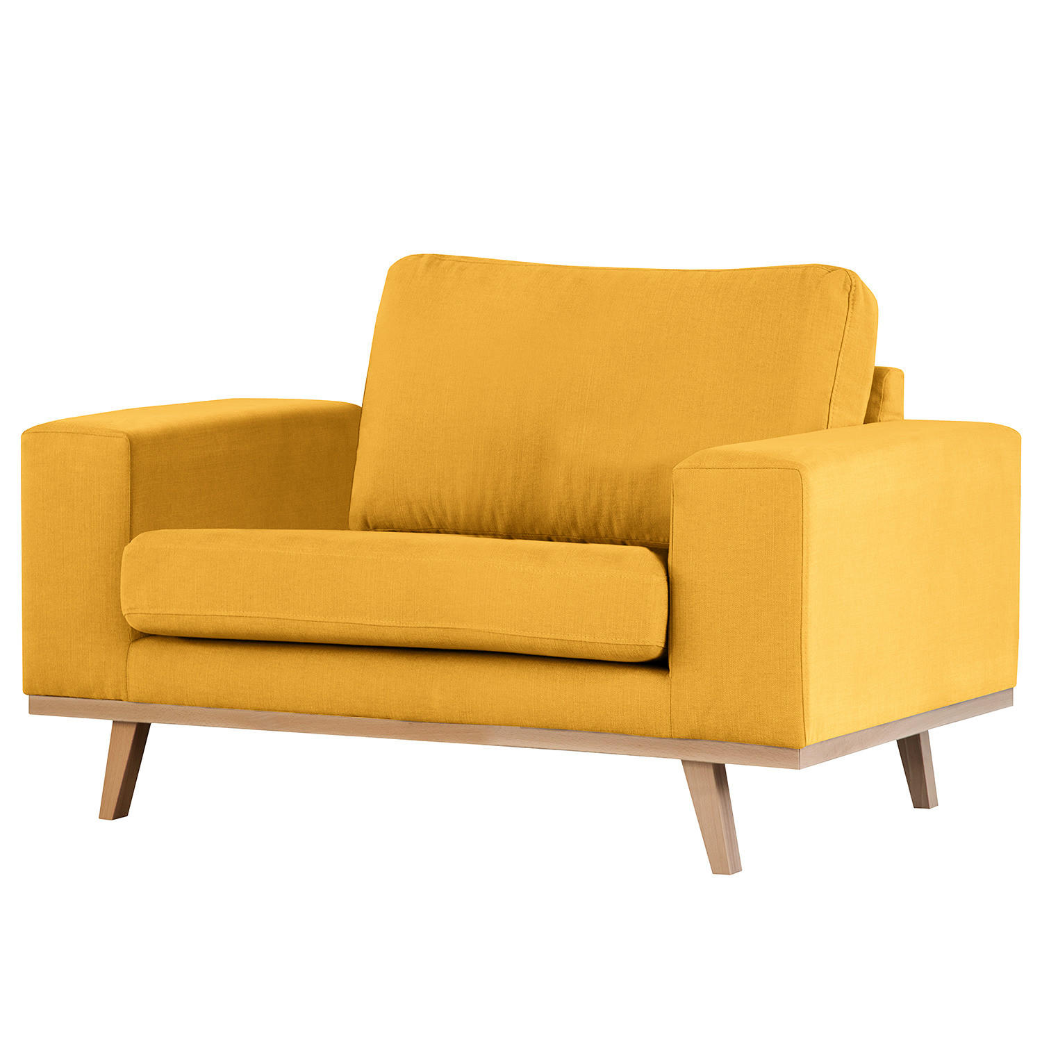 SESSEL - Gelb/Buchefarben, Textil (122/81/88cm) - home24