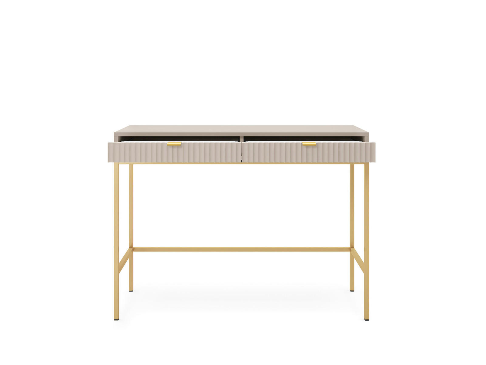 SCHMINKTISCH Kioto in Kaschmir und mit Metallbeinen - Kaschmir/Goldfarben, Holzwerkstoff/Metall (50/104/77cm) - Ravio