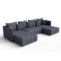 WOHNLANDSCHAFT Veliro U Grau 353/180/83 cm mit Schlaffunktion und Bettkasten - Dunkelgrau/Schwarz, Kunststoff/Textil (353/83/180cm) - AX Living