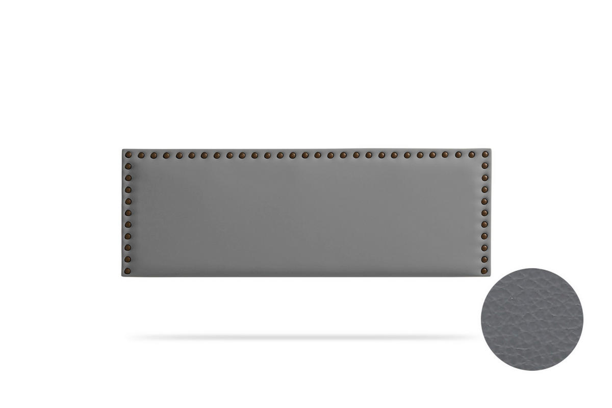 Kopfteil gepolstert MODENA Kunstleder 160x55x8 cm - Dunkelgrau - Moonia - Dunkelgrau, Holz (160/8/55cm)