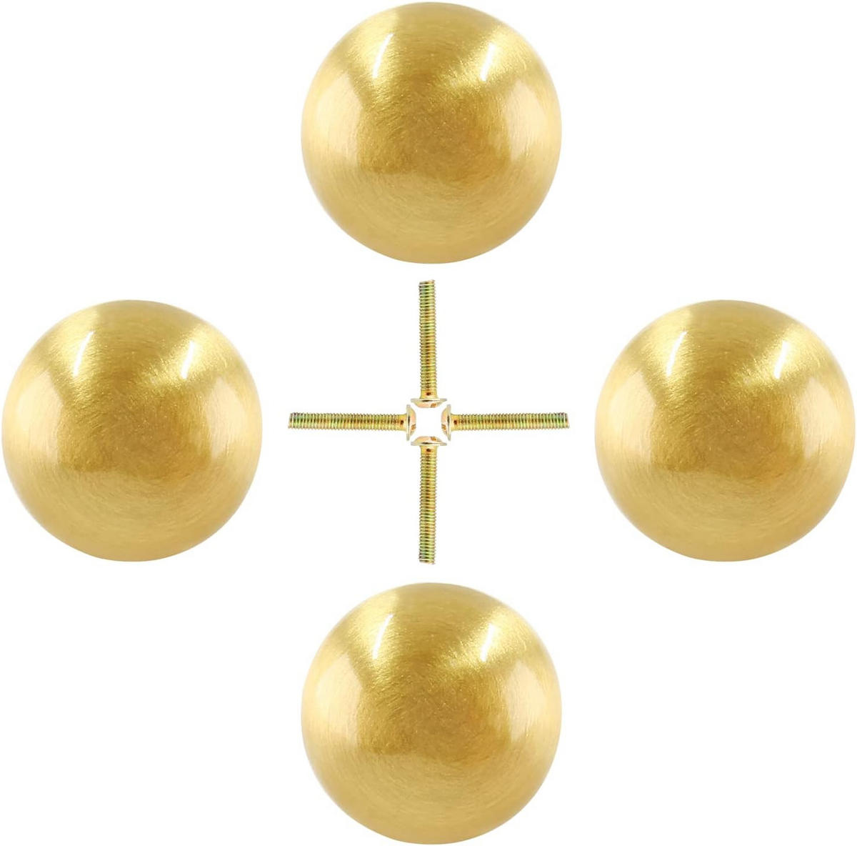 SCHRANKKNOPF Messing 4er-Set 16 mm - Orange, Metall (1.6/16/1.6cm)