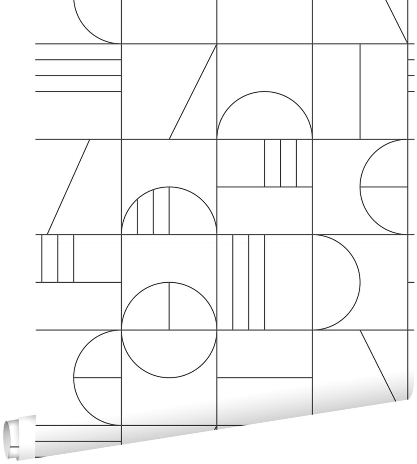 TAPETE Art Decó Muster 53 cm x 10.05 m - Weiß, Papier (53/1000cm) - ESTAhome
