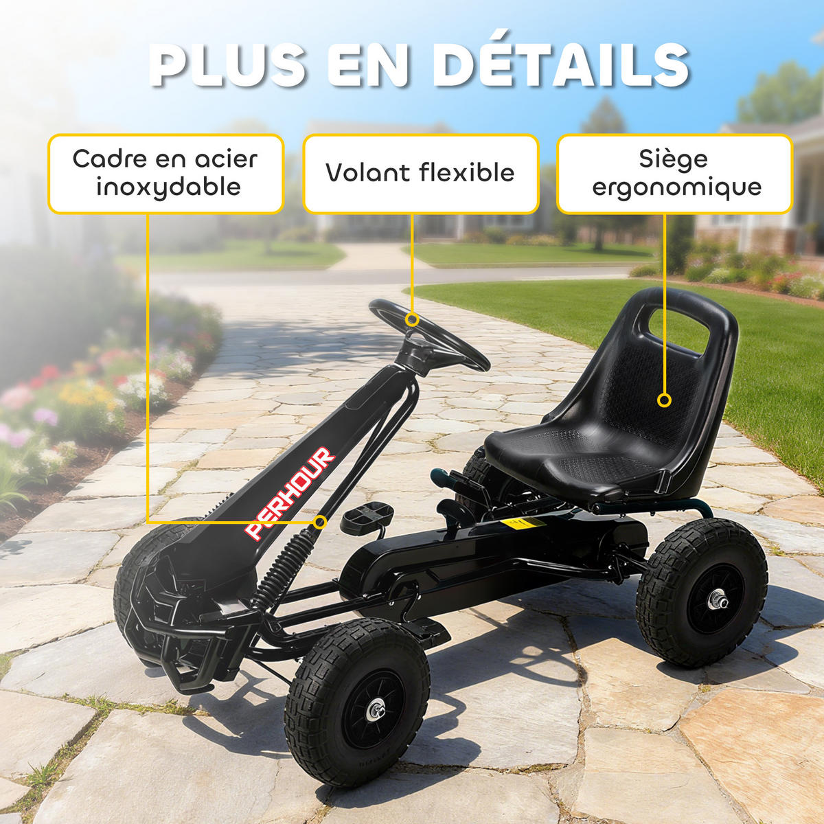 TRETKART DE-13138 manuelle Kupplung Schwarz - Schwarz, Kunststoff (110/61/62cm) - ComfortXL