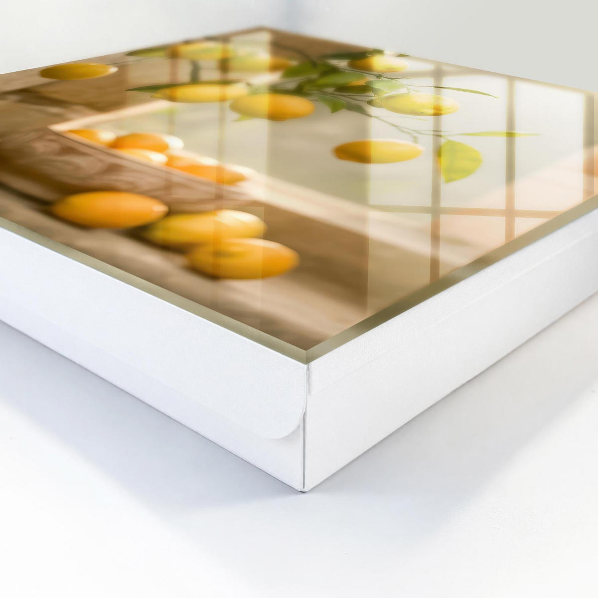 SCHLÜSSELBOX Weiß 30x30 cm – Türöffnung nach rechts - Lemon Charm - Gelb, Metall (30/30/5cm) - TULUP
