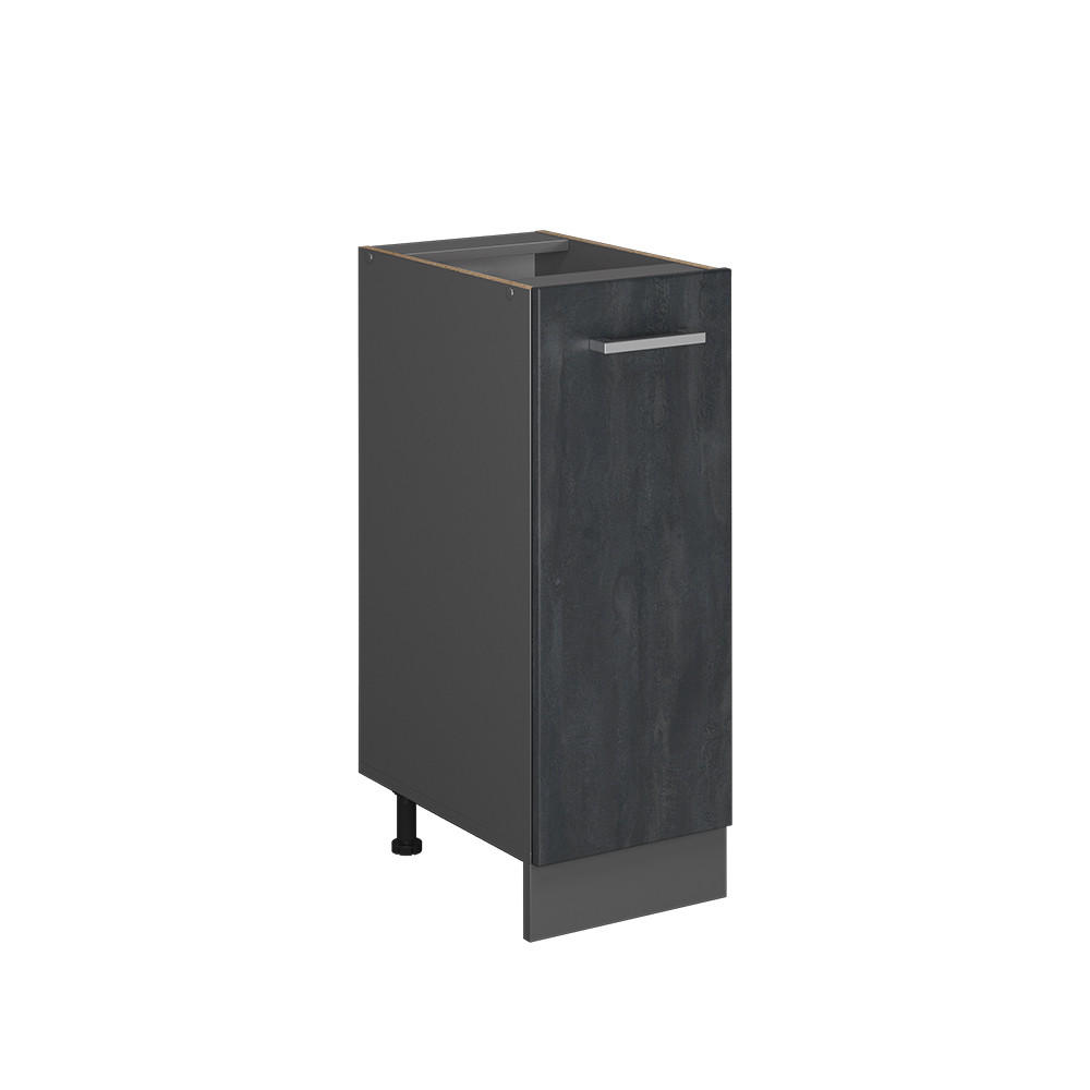 APOTHEKESCHRANK R-Line Schwarz Beton 30 cm ohne Arbeitsplatte - Anthrazit/Schwarz, Holzwerkstoff (30/81.6/46cm) - Vicco
