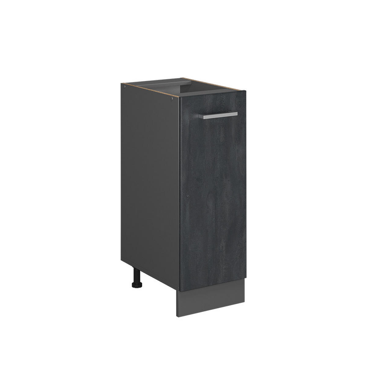 APOTHEKESCHRANK R-Line Schwarz Beton 30 cm ohne Arbeitsplatte - Anthrazit/Schwarz, Holzwerkstoff (30/81.6/46cm) - Vicco