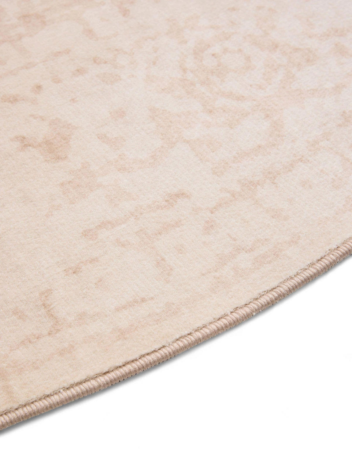 VINTAGE-TEPPICH Miray waschbar ø 160 cm rund - Beige, Kunststoff (160/160cm) - benuta Nest