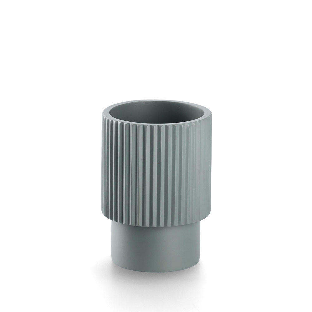 ZAHNPUTZBECHER Stripes - Salbei - Salbeigrün, Stein (8/11/8cm) - Zeller Present