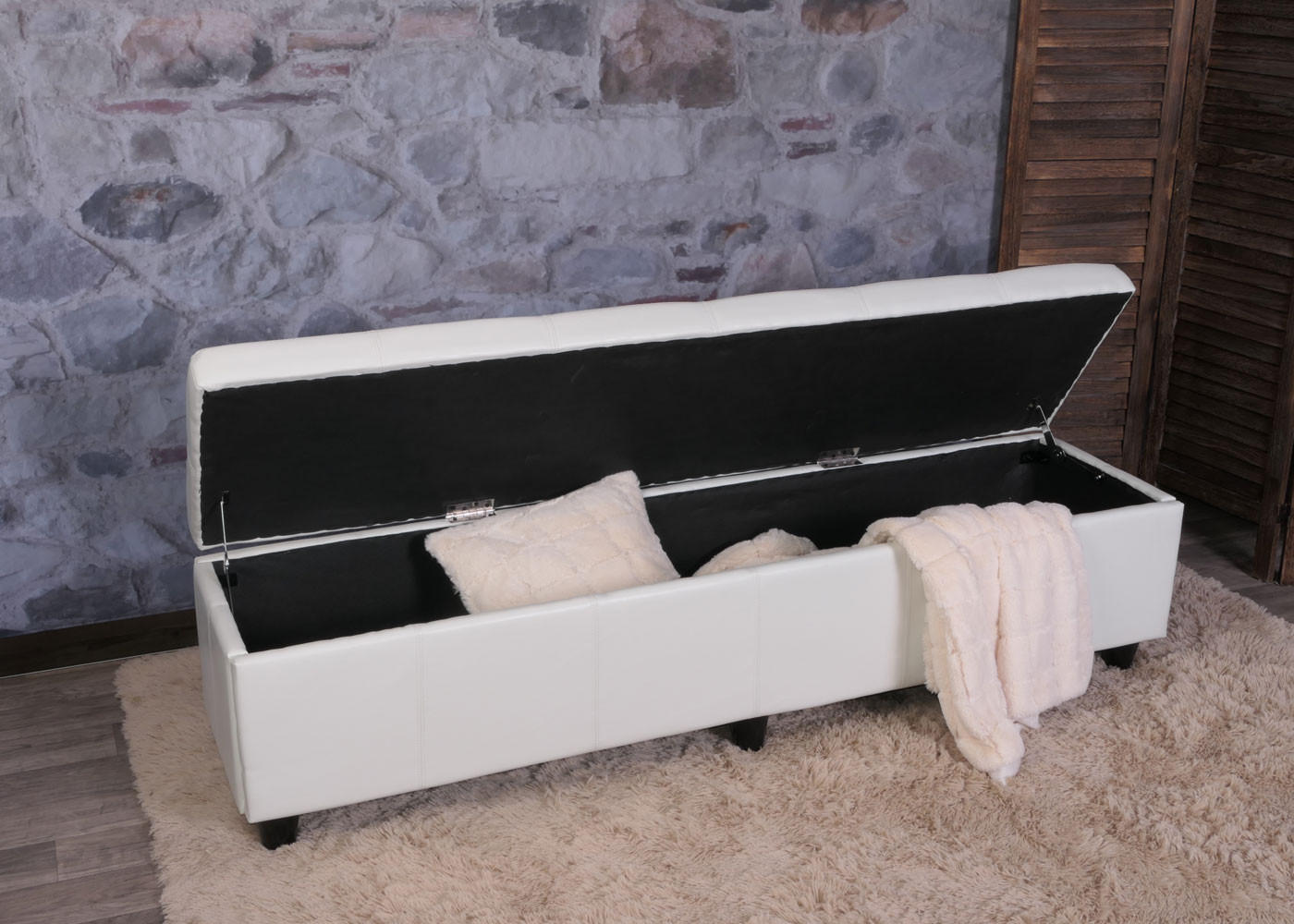 AUFBEWAHRUNGS-TRUHE XXL Weiß - Weiß, Textil (180/45/45cm) - MCW