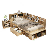 KINDERBETT 90/200 cm aus Sperrholz mit Stauraum und Regalen Natur - Naturfarben, Holzwerkstoff (90/200cm) - Modenvie