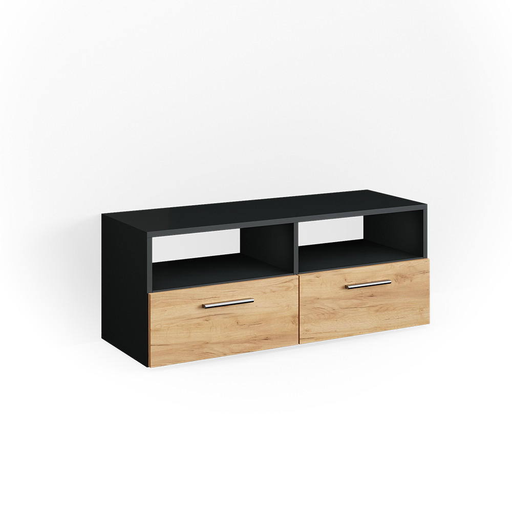 LOWBOARD Diego Anthrazit 95 x 38 cm - Anthrazit, Holzwerkstoff (95/38/33.2cm) - Vicco