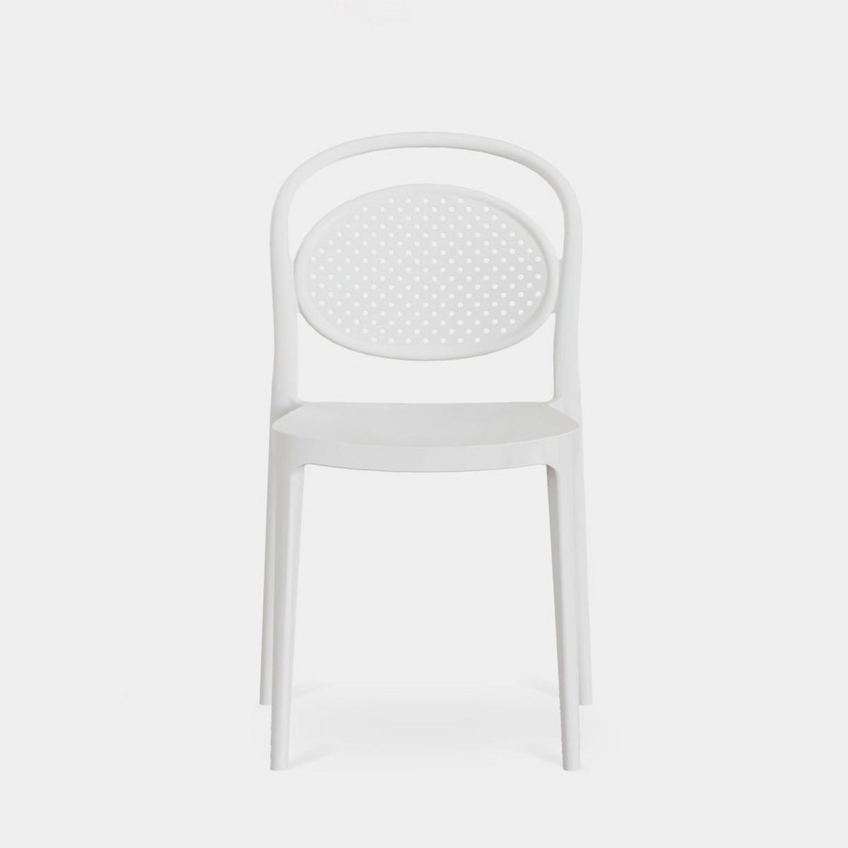 STUHL FÜR DRAUSSEN Kira Weiß 43 cm x 80 cm - Weiß, Kunststoff (43/80/53cm)