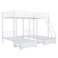 ETAGENBETT 140/200 cm Weiß mit Stauraum und 2 Schubladen - Weiß, Holz (140/200cm) - Oxeza