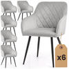 POLSTERSTUHL 6er Set, Metallbeine Grau, Schwarz 54,5/82/58 - Schwarz/Grau, Textil (55/82/58cm) - RAUMHIRSCH FURNITURE