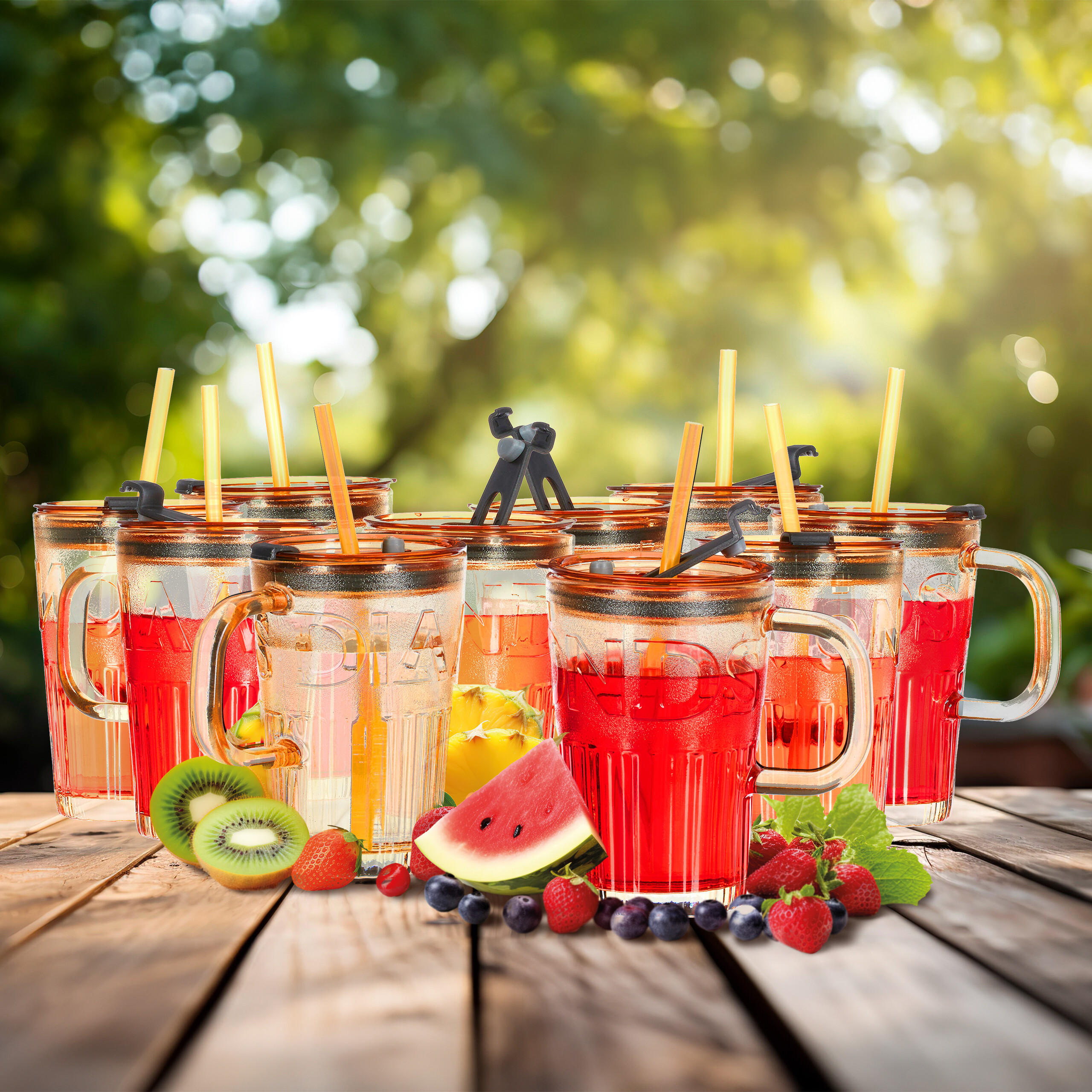 10xTRINKGLÄSER - Hellbraun, Glas/Kunststoff - Relaxdays