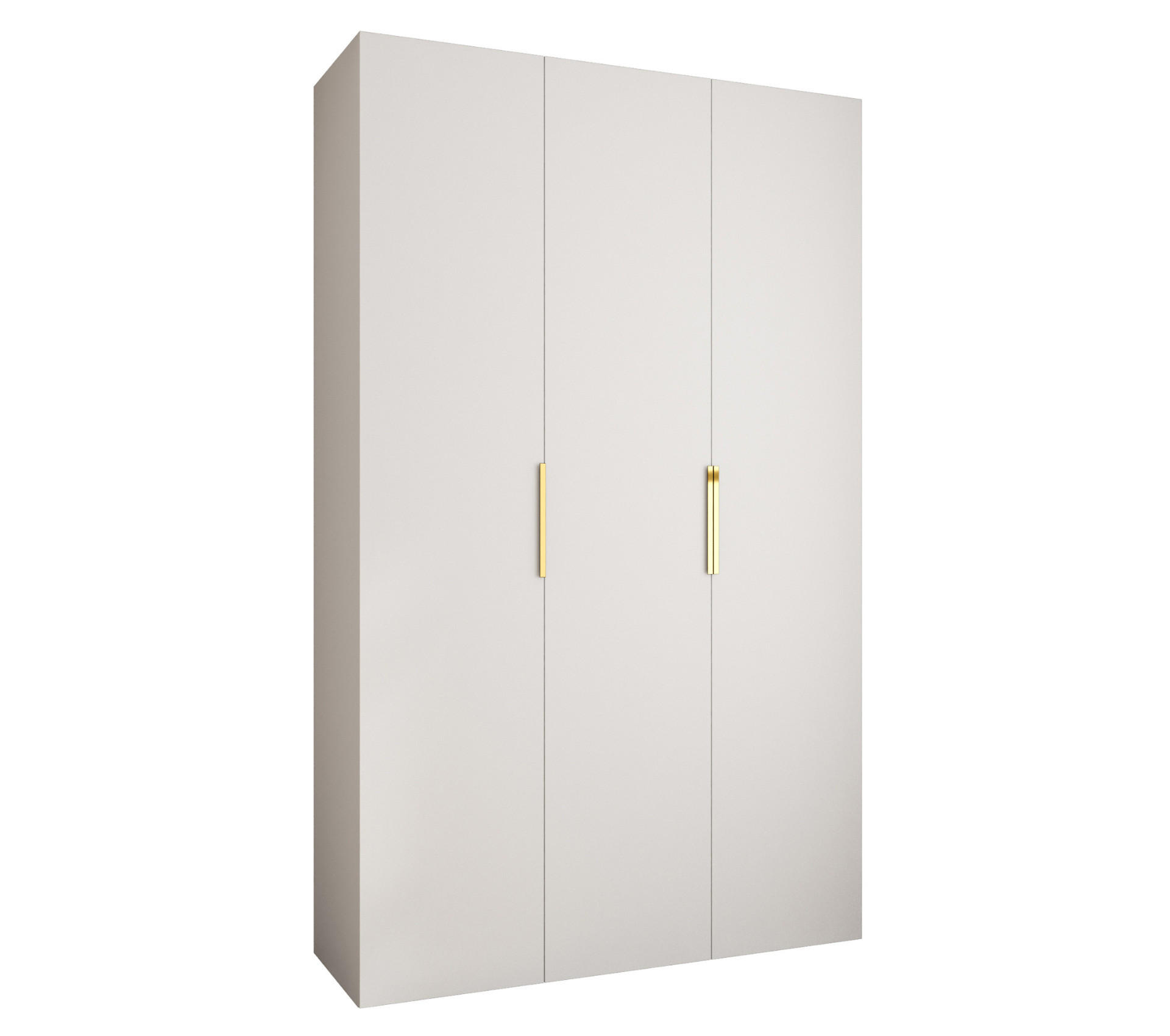 DREHTÜRENSCHRANK 245,5/150/50 3-türig - Goldfarben/Weiß, Holz/Metall (150/245.5/50cm) - Abiks Möbel