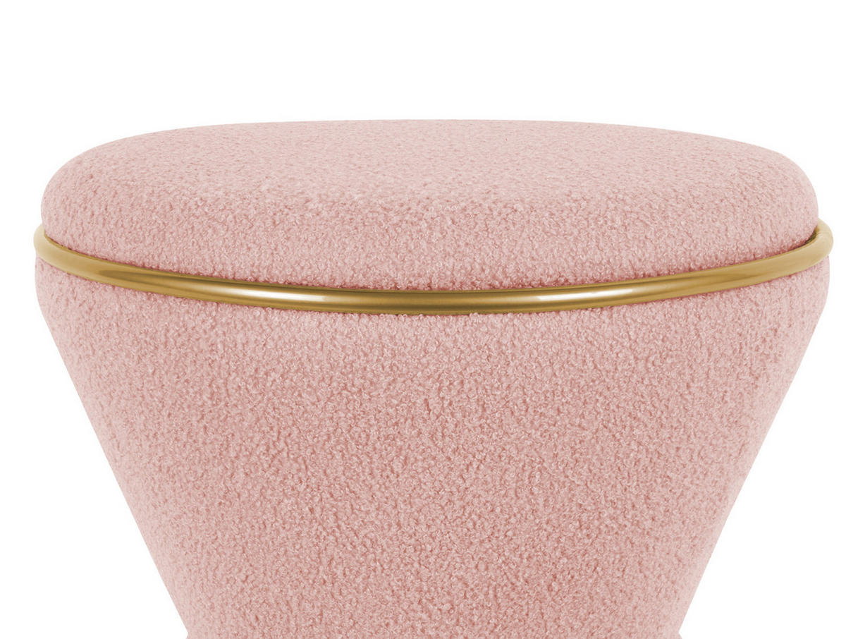 HOCKER Gustar 38.5/38.5/43 cm - Pink, Textil (38.5/43/38.5cm) - Leitmotiv