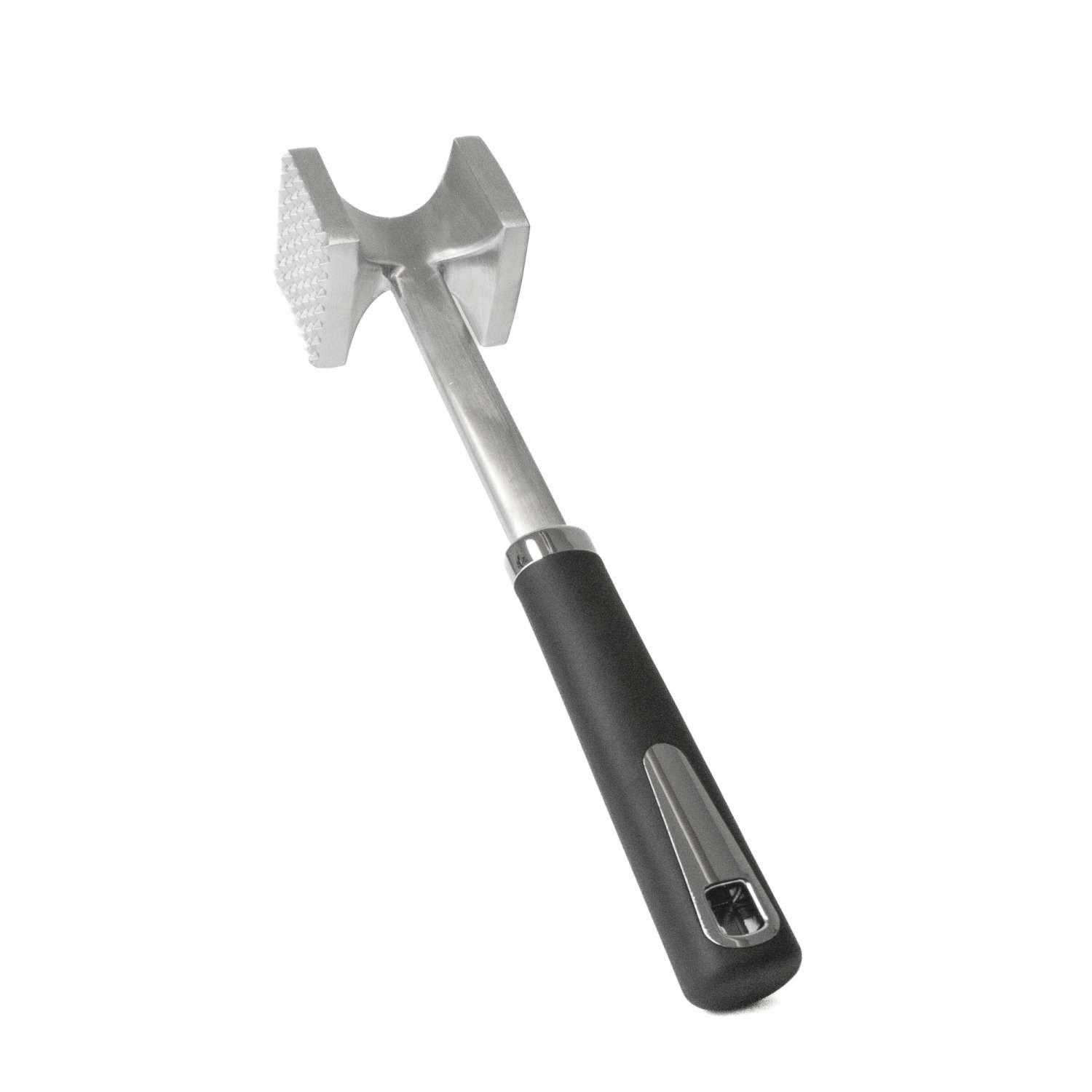 FLEISCHKLOPFER doppelseitig - Silberfarben, Metall (27cm) - Intirilife