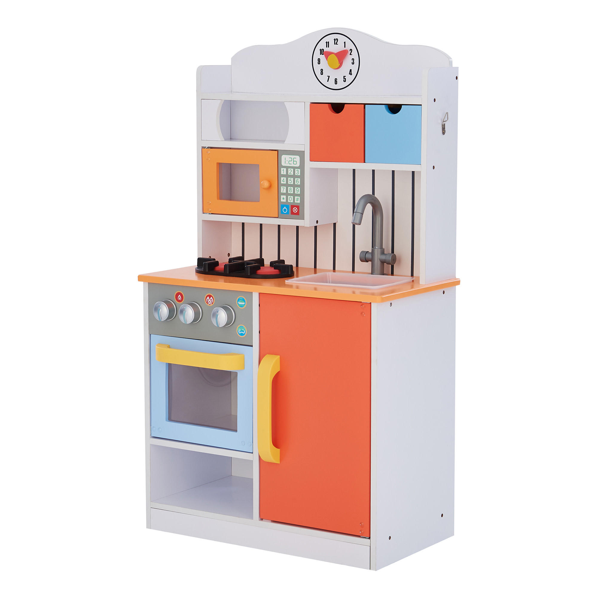 KINDERKÜCHE aus Holz, Koralle, 90cm - Multicolor, Holz (54.6/29.5/90.2cm) - Teamson Kids