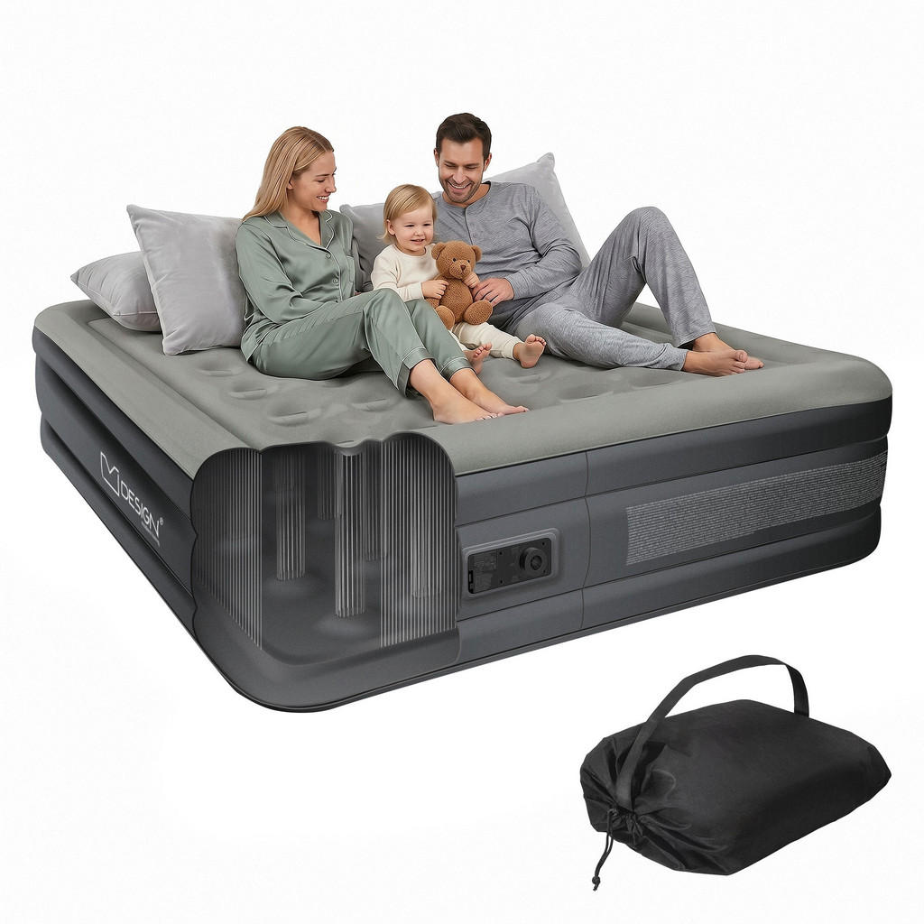 ML-DESIGN NAFUKOVACÍ POSTEL 203x157x47 cm šedá