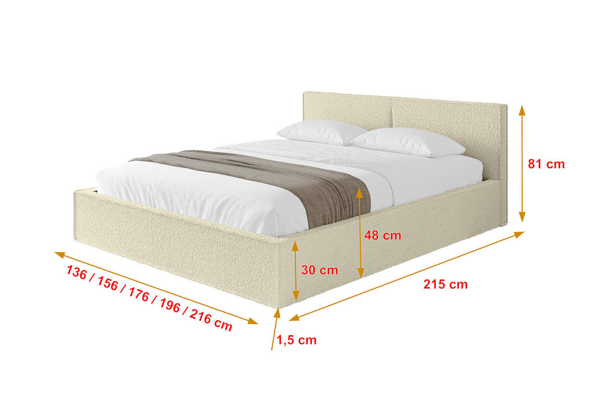 POLSTERBETT mit Bettkasten und Lattenrost, Bett mit Matratze H3/H4 - EMMI-V1 120x200 Beige - Taupe, Holzwerkstoff/Textil (120/200cm) - ALTDECOR