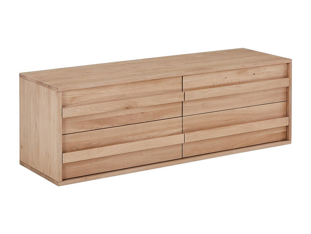 WASCHBECKENUNTERSCHRANK - 150cm x 46cm - Massivholz - naturfarben hell - SARLO - Naturfarben, Holz (150/50/46cm) - Vente-Unique