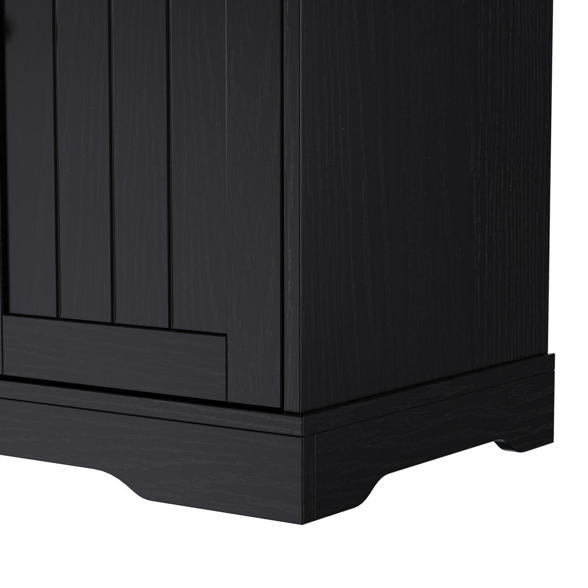 SIDEBOARD mit 3 Türen und Schublade MDF Black - Schwarz, Holzwerkstoff (107/83.4/40cm) - Meubliv