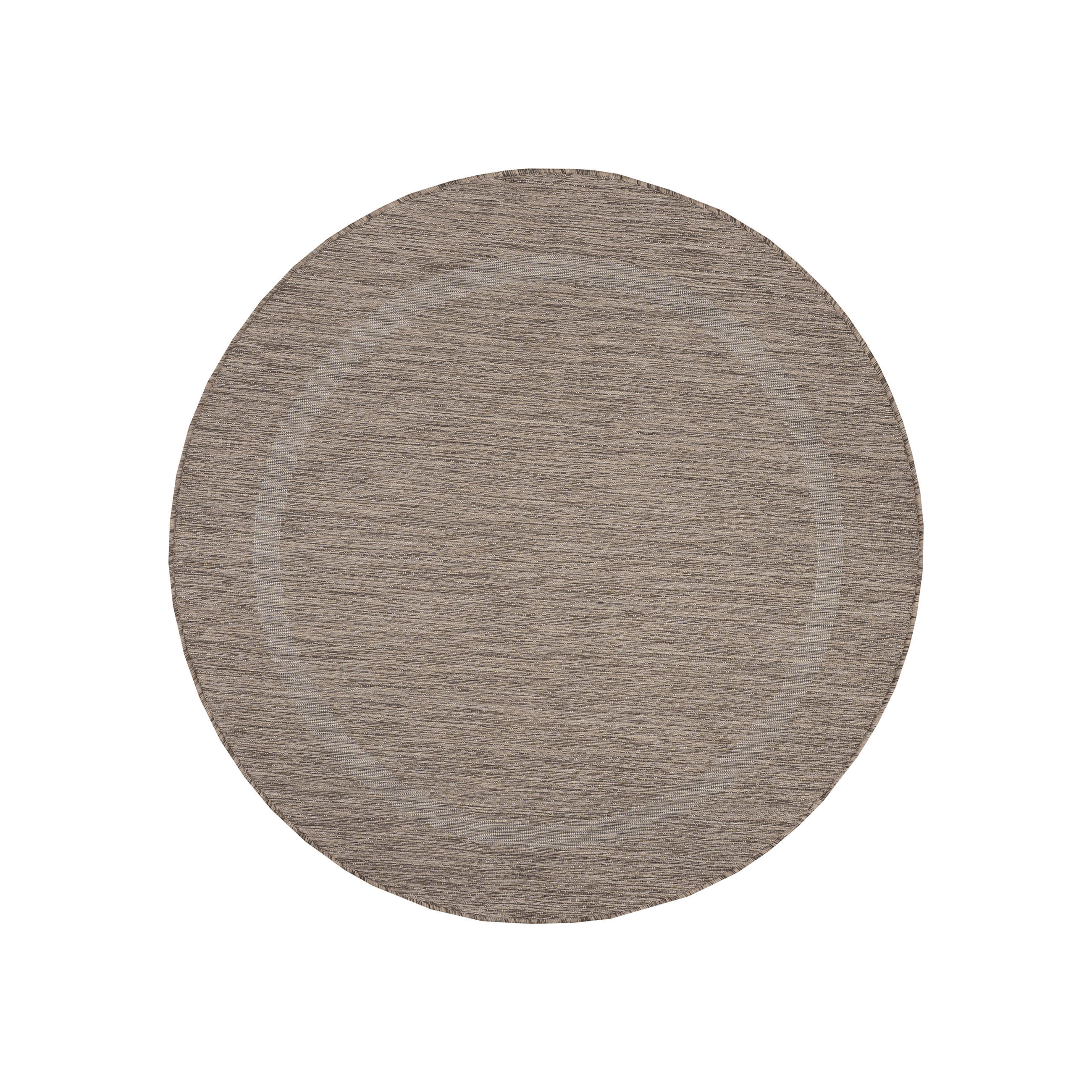 TEPPICH Outdoor Flachgewebe Uni-Design Polypropylen Balkon Braun Rund 200x200 - Braun, Textil (200/200cm) - KADIMA DESIGN