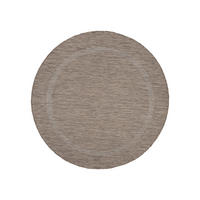 TEPPICH Outdoor Flachgewebe Uni-Design Polypropylen Balkon Braun Rund 120x120 - Braun, Textil (120/120cm) - KADIMA DESIGN