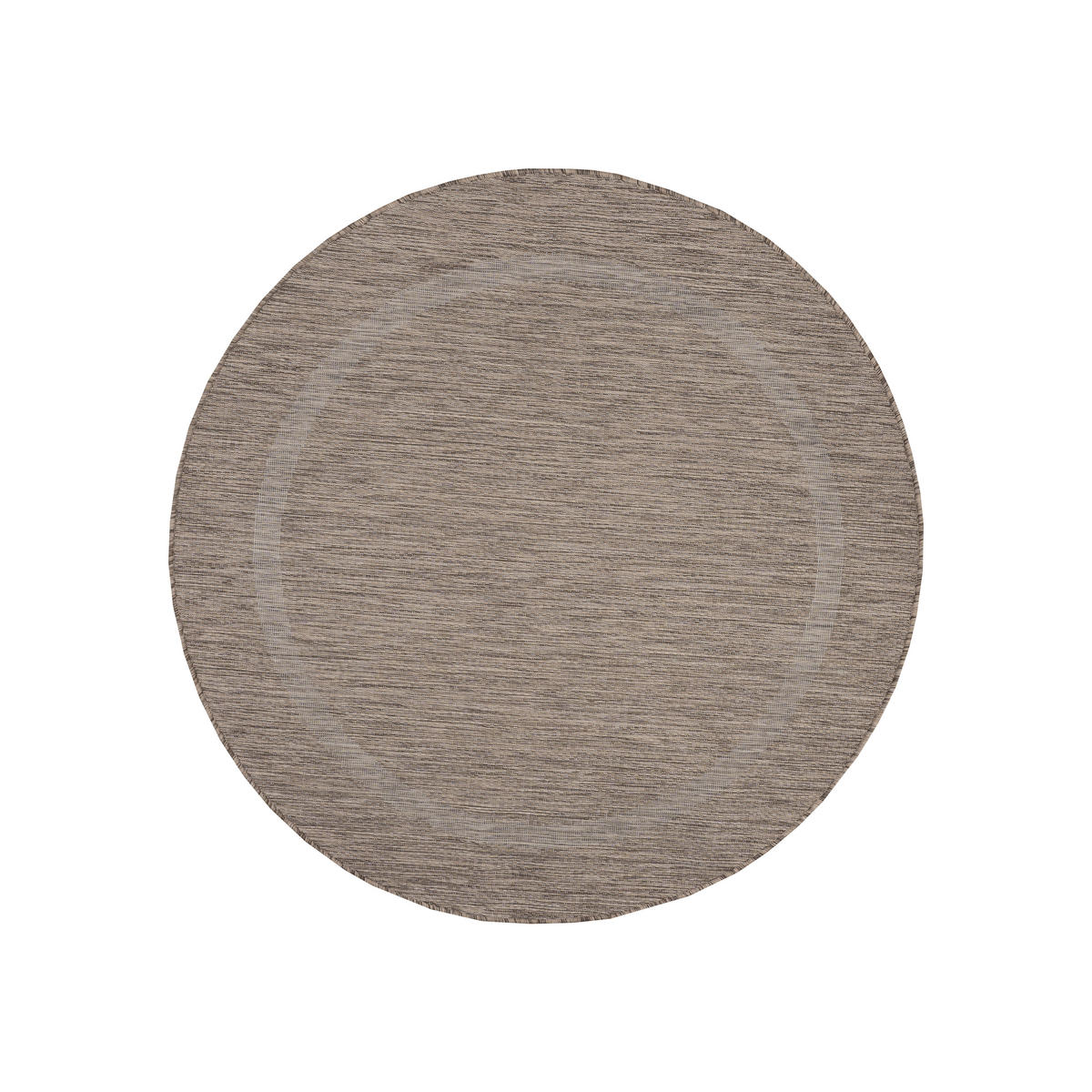 TEPPICH Outdoor Flachgewebe Uni-Design Polypropylen Balkon Braun Rund 120x120 - Braun, Textil (120/120cm) - KADIMA DESIGN