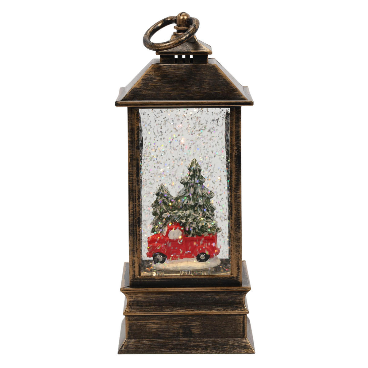 WEIHNACHTSLATERNE LED 23 cm - Dunkelbraun, Kunststoff (9/22.5/9cm) - Home Styling Collection