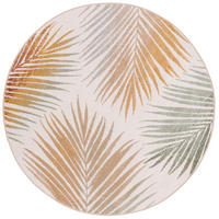 DESIGNER TEPPICH FARO TROPICAL BLÄTTER RUND - Naturfarben, Textil (160/160cm) - Pergamon