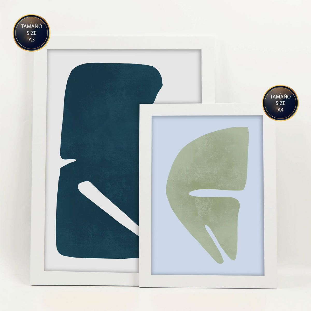 POSTER Set Mit 6 Feine Geschicklichkeit A3 & A4 Weißer Rahmen - Weiß, Papier (29/3cm) - Nacnic