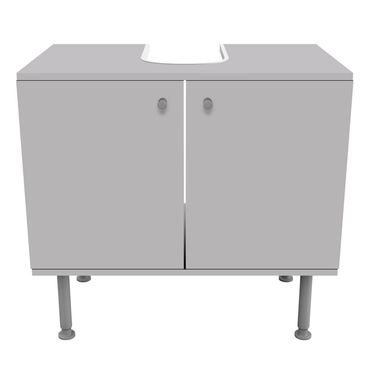 WASCHBECKENUNTERSCHRANK Achatgrau 60/55/35 cm - Grau, Holzwerkstoff (60/55/35cm) - Bilderwelten