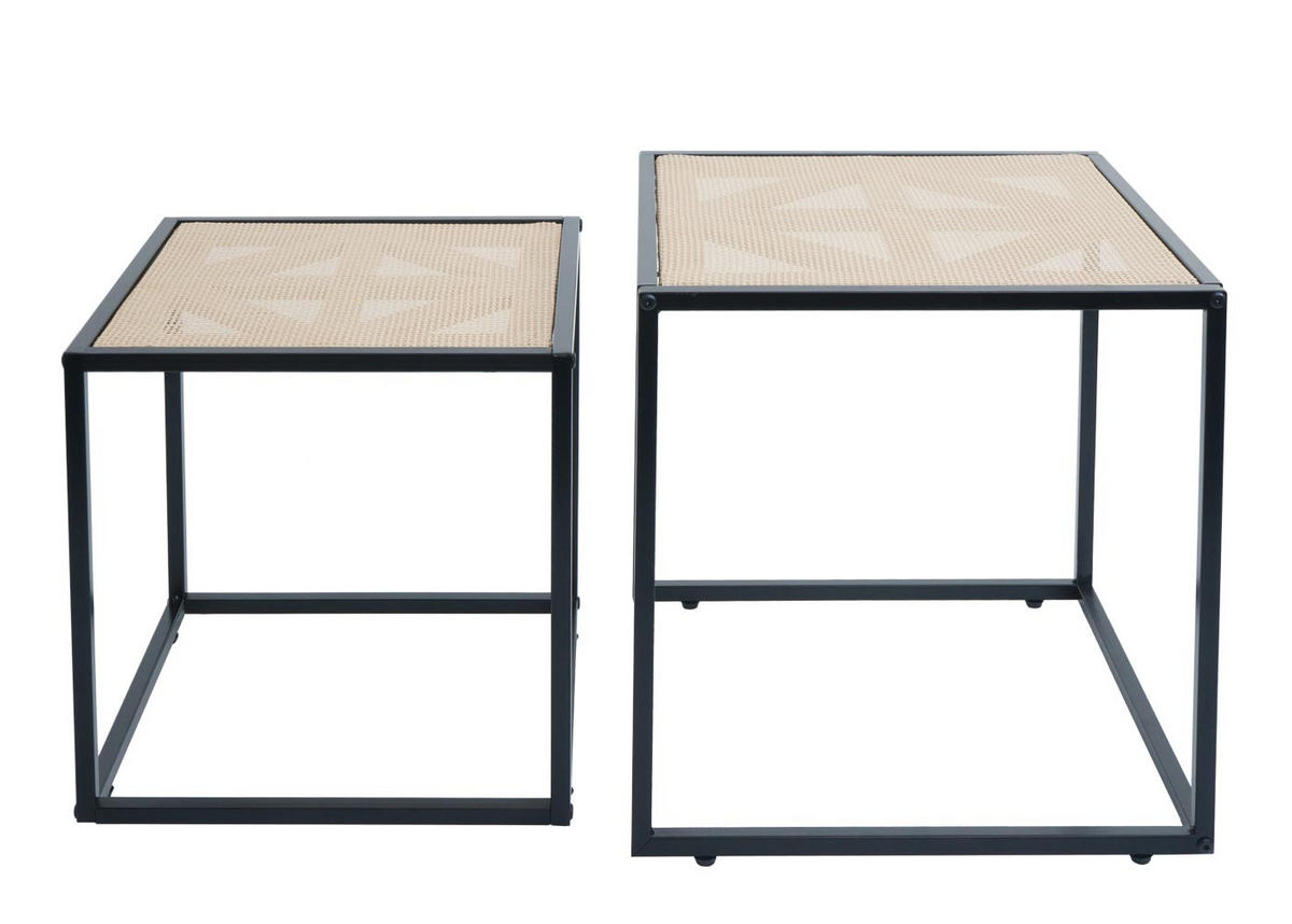 BEISTELLTISCH quadratisch Beige 2er-Set-Set - Beige, Kunststoff (44/44/45cm) - MCW