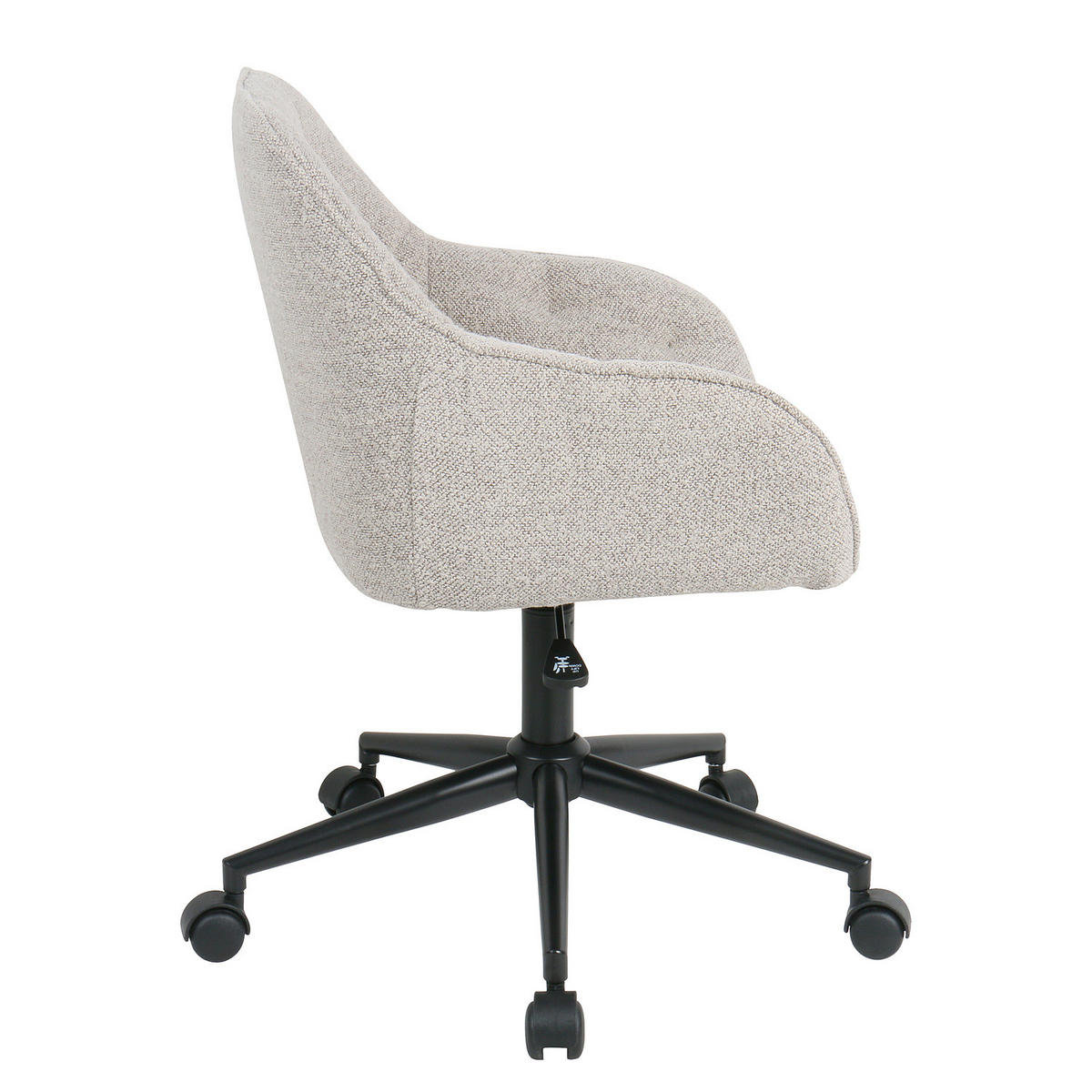 BÜROSTUHL - Samt - Beige/Schwarz, Textil/Metall (56/80/56cm) - home24