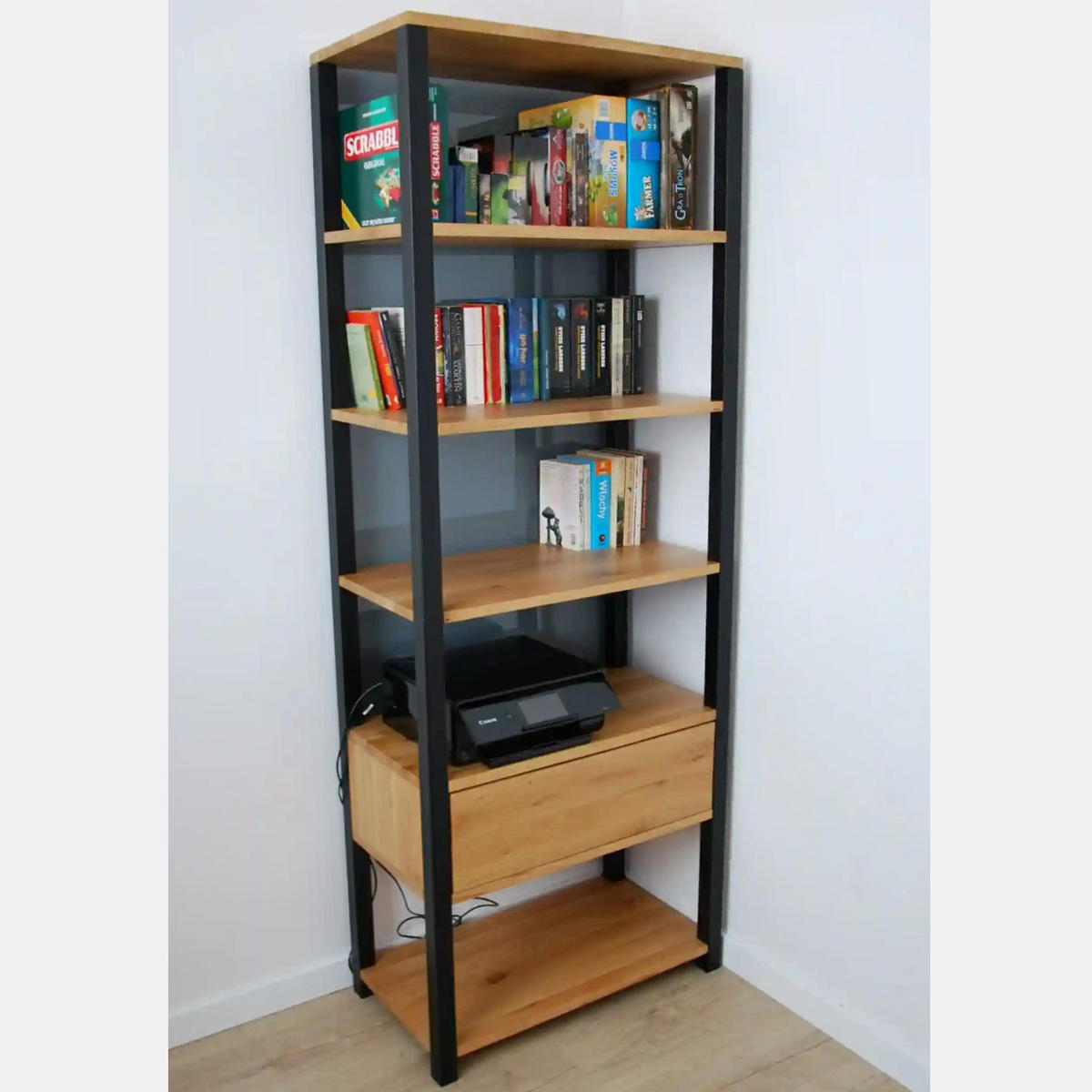 REGAL für Bücher für das Büro oder das Wohnzimmer - Eichefarben, Holz (75/190/40cm) - Rawood Furniture