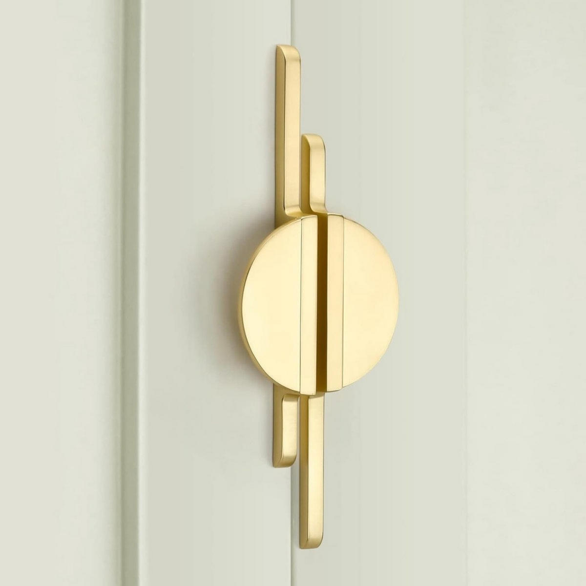HALBMONDGRIFF 2er-Set Vergoldet Zinklegierung ~9,5 x 2,5 x 3,5 cm Lochabstand 64 mm Schrauben - Goldfarben, Metall (2.5/3.5/9.5cm) - MCBOSON