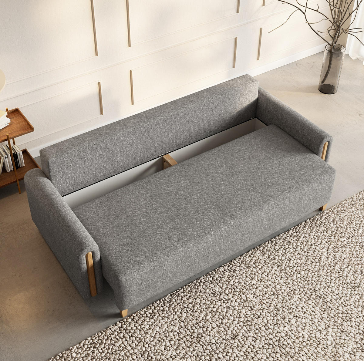 SITZMÖBEL Grau MODERN Mit Bettkasten - Grau, Textil (236/93/97cm) - Sepro Meble